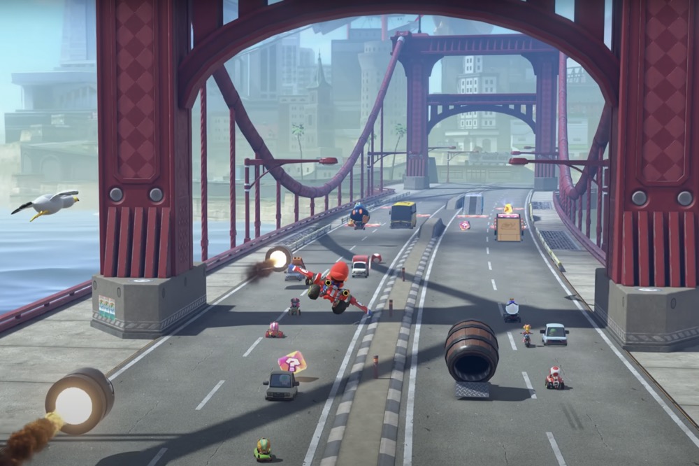 Image depicting an intense 24-player online race in Mario Kart World